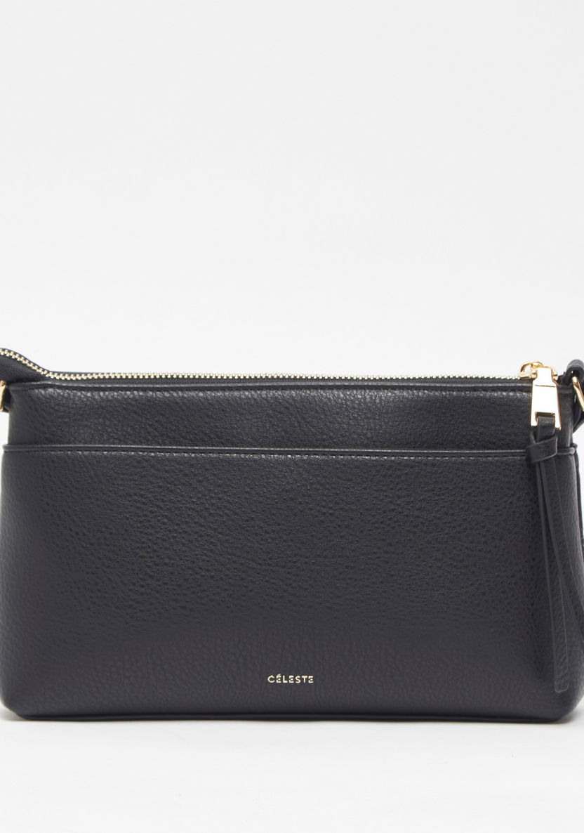 Celeste Textured Crossbody Bag with Zip Closure-Women%27s Handbags-image-5