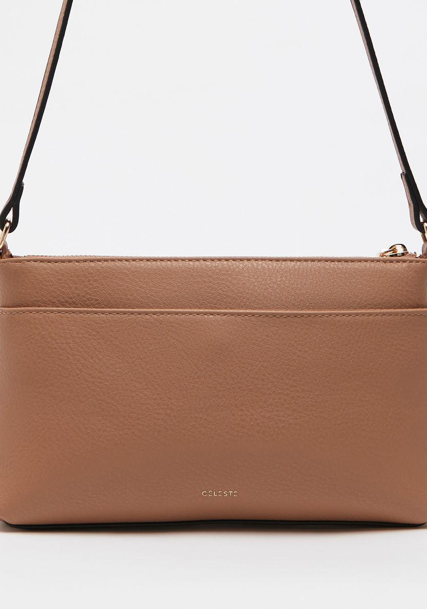 Celeste Textured Crossbody Bag with Zip Closure-Women%27s Handbags-image-2