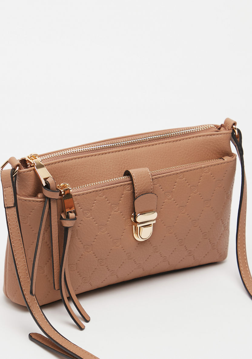 Celeste Textured Crossbody Bag with Zip Closure-Women%27s Handbags-image-3