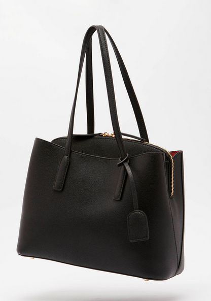 Celeste Textured Tote Bag with Twin Handles-Women%27s Handbags-image-1