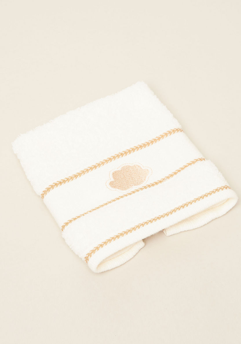 Juniors Textured Flower Embroidered Towel - 30x30 cms-Towels and Flannels-image-0