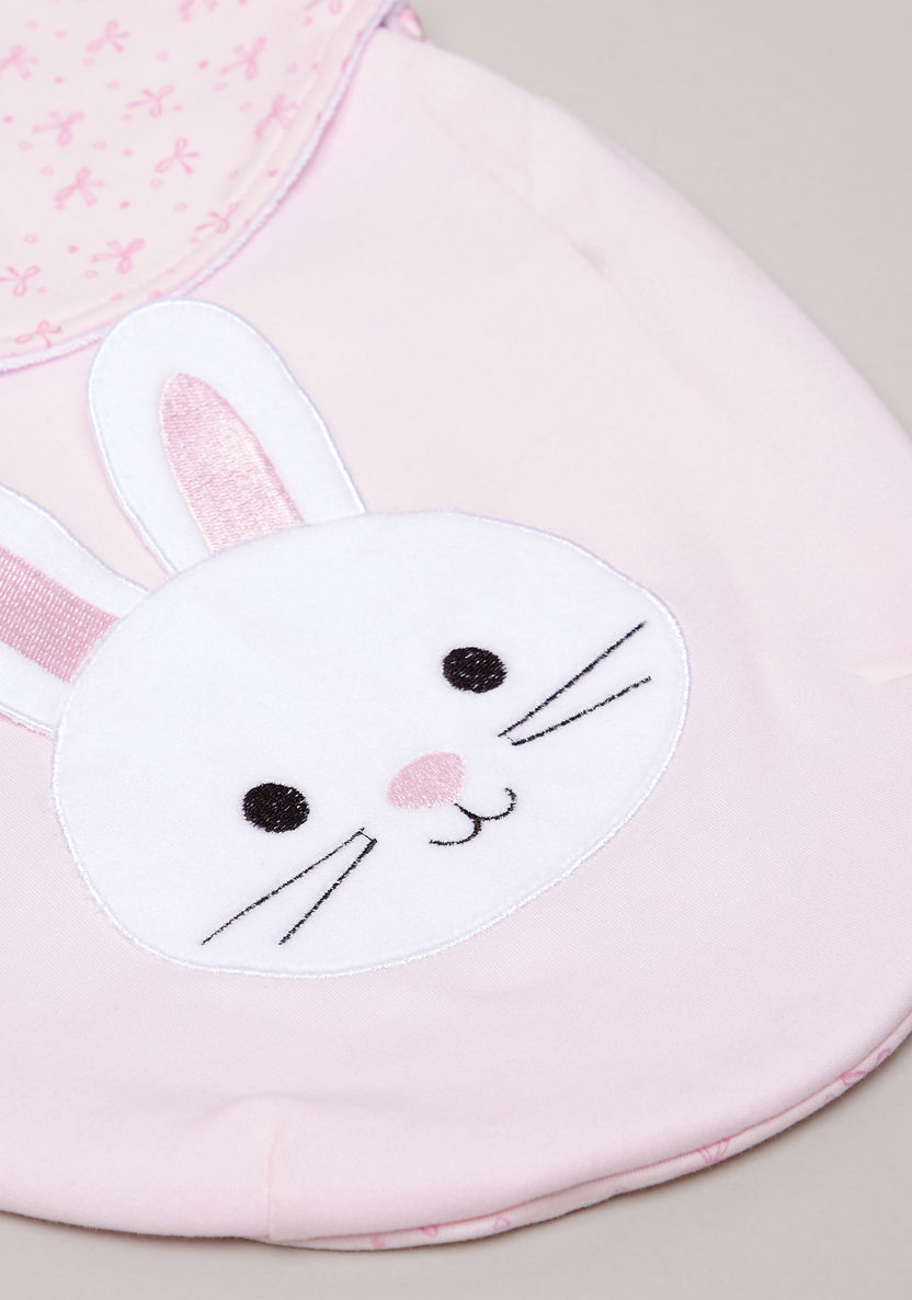 Juniors Printed Baby Cuddle Wrap with Bunny Applique-Swaddles and Sleeping Bags-image-1
