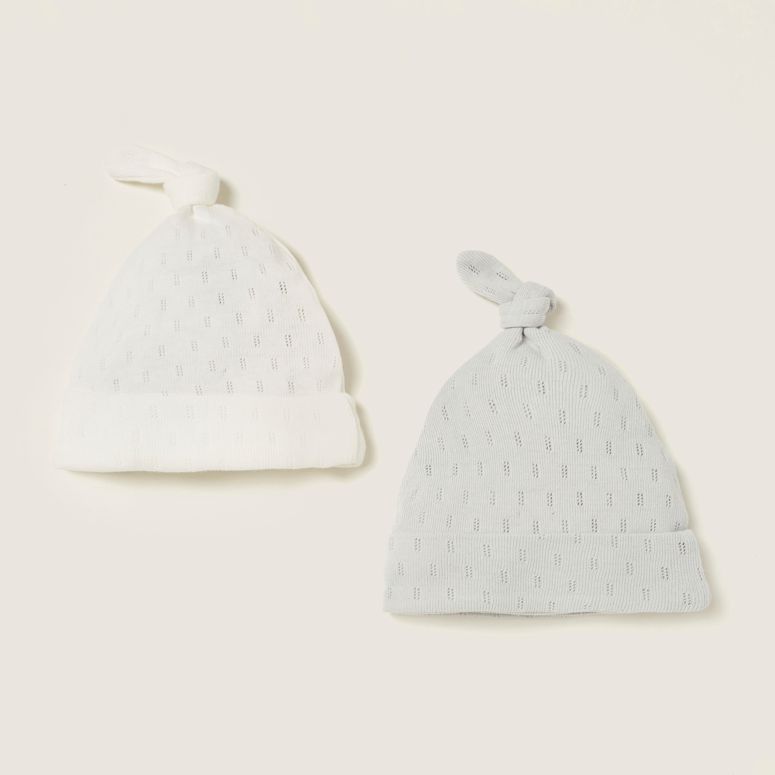Juniors Textured Cap with Cuffed Hem - Set of 2-baby-boys-accessories-caps-image-1