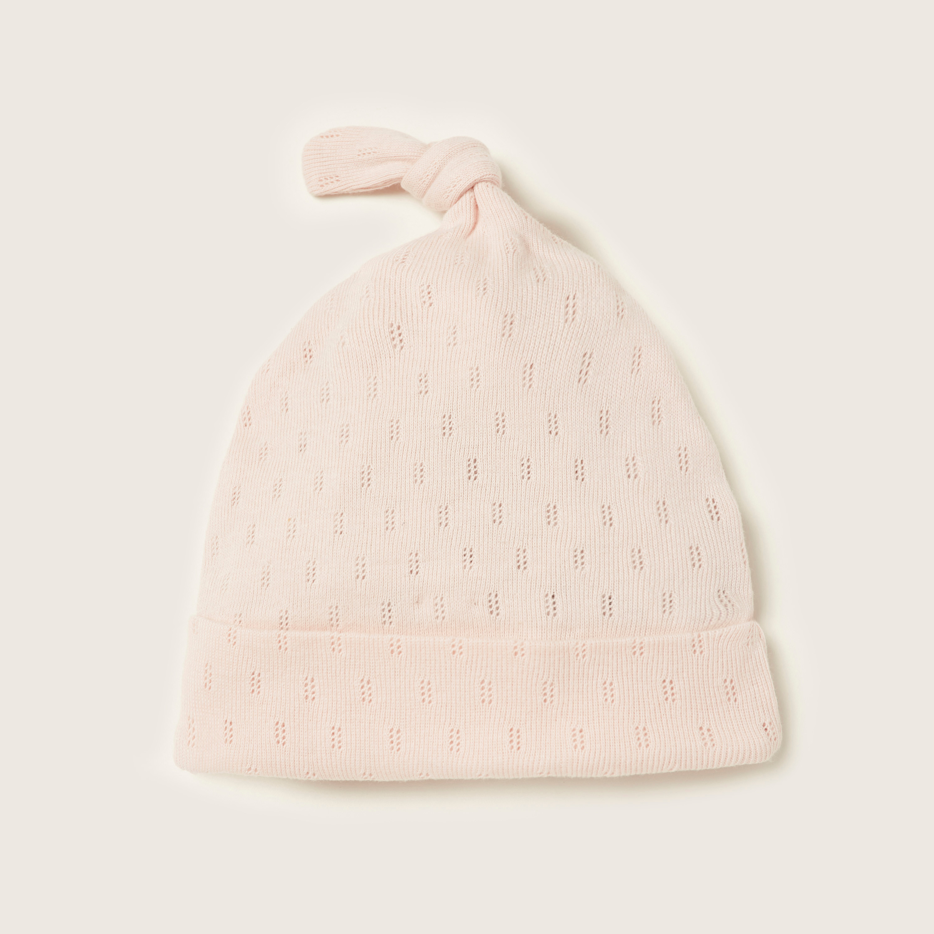 Juniors Textured Beanie Cap with Knot Detail - Set of 2-baby-girls-accessories-caps-image-2