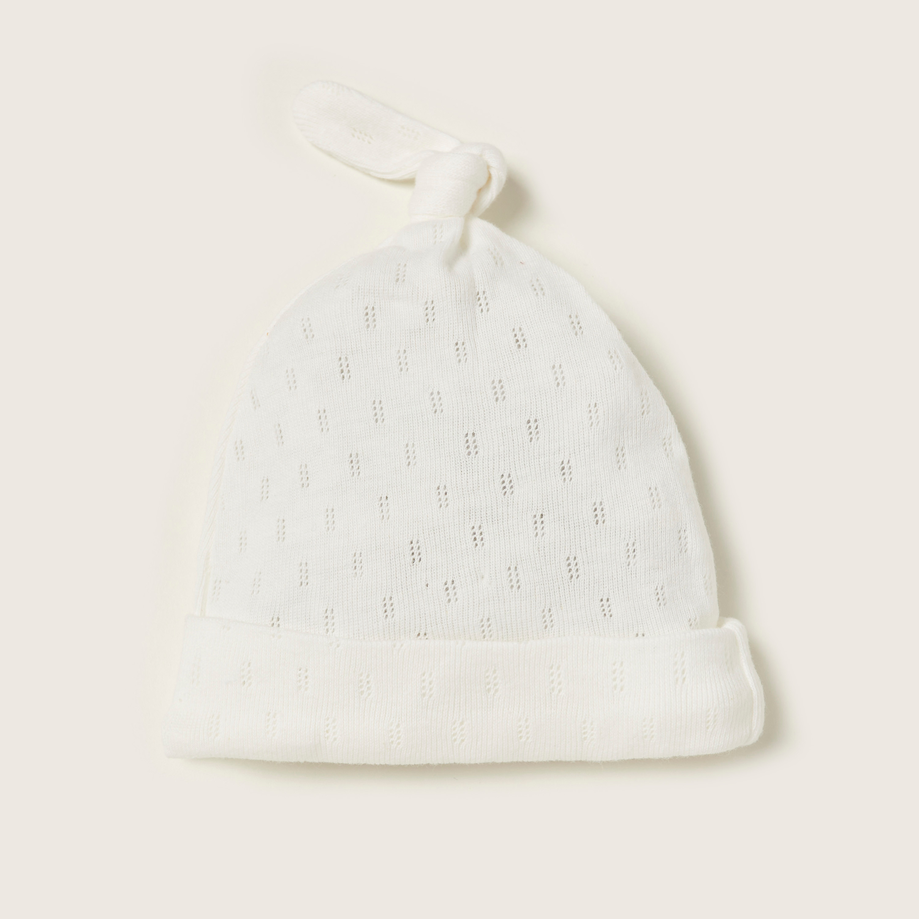 Juniors Textured Beanie Cap with Knot Detail - Set of 2-baby-girls-accessories-caps-image-3