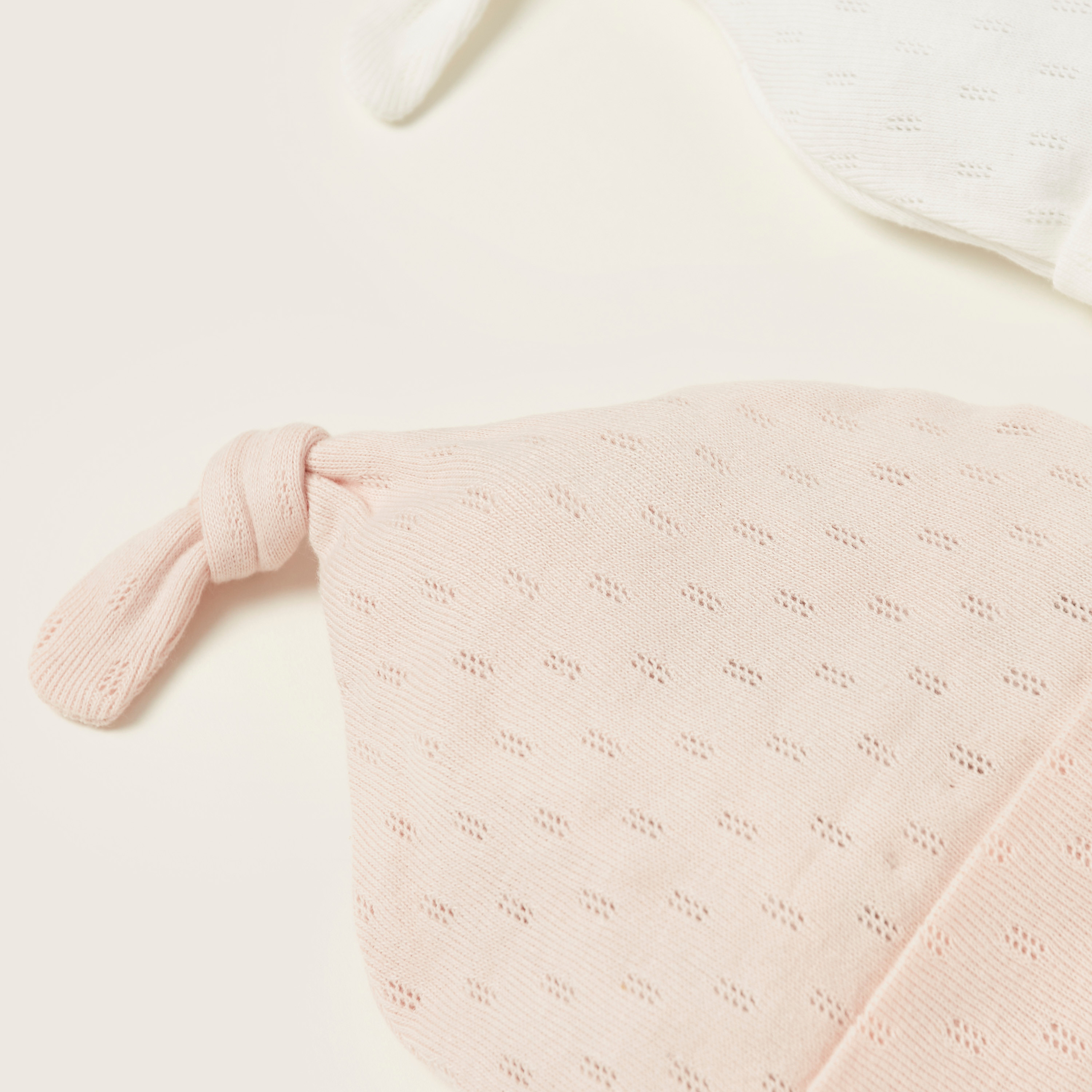 Juniors Textured Beanie Cap with Knot Detail - Set of 2-baby-girls-accessories-caps-image-4