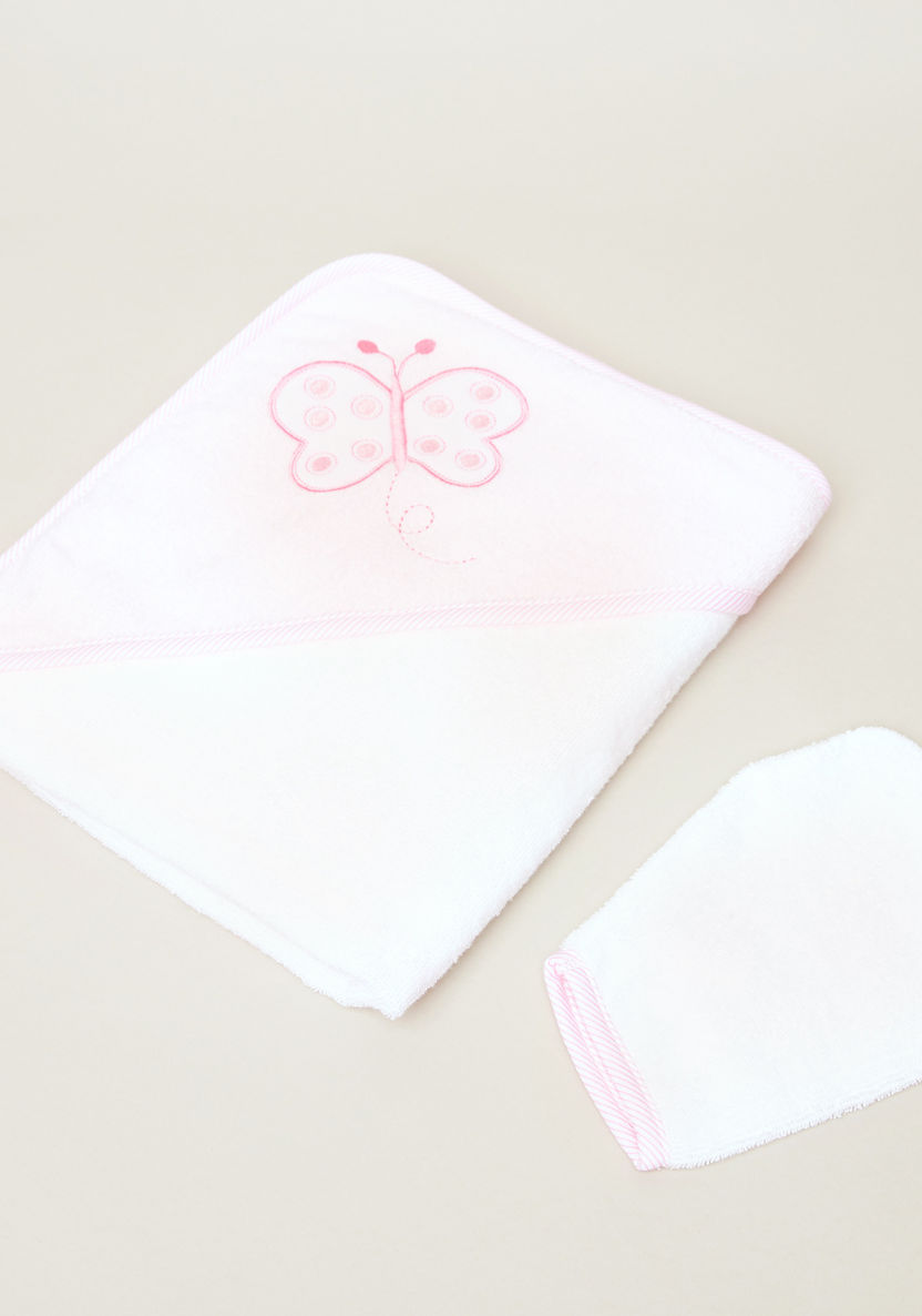 Juniors Textured Hooded Towel with Mitten - 75x90 cms-Towels and Flannels-image-0