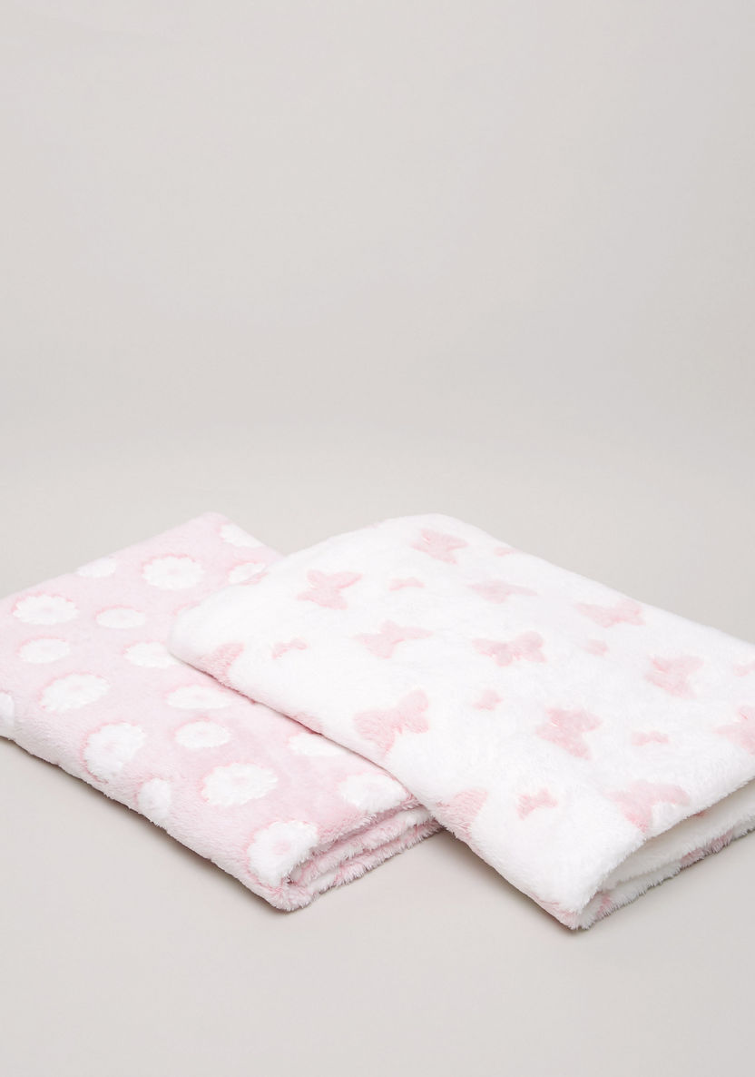 Juniors Printed 2-Piece Fleece Blanket Set - 76x102 cms-Blankets and Throws-image-0