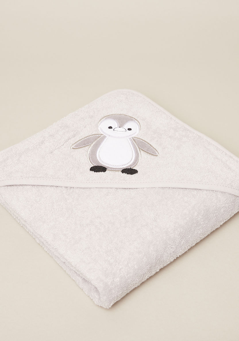 Juniors Penguin Embroidered Towel with Hood - 80x80 cms-Towels and Flannels-image-0