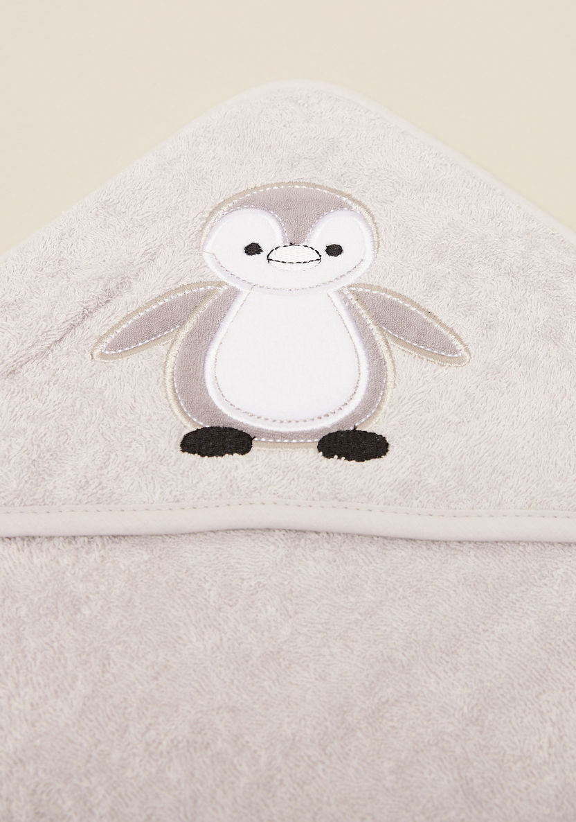 Juniors Penguin Embroidered Towel with Hood - 80x80 cms-Towels and Flannels-image-1