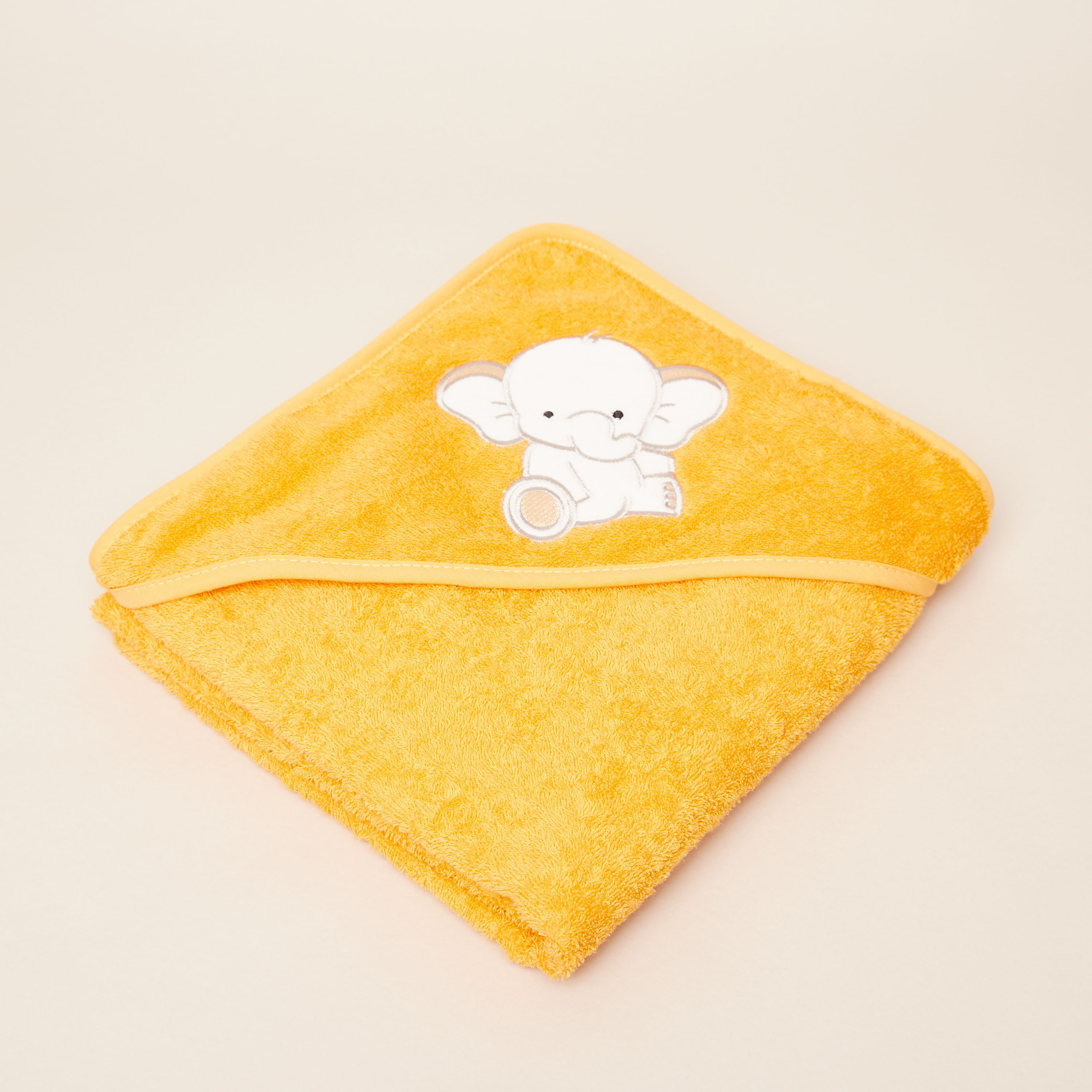Juniors Elephant Embroidered Towel with Hood - 80x80 cms-baby-bathandcare-towels-image-1