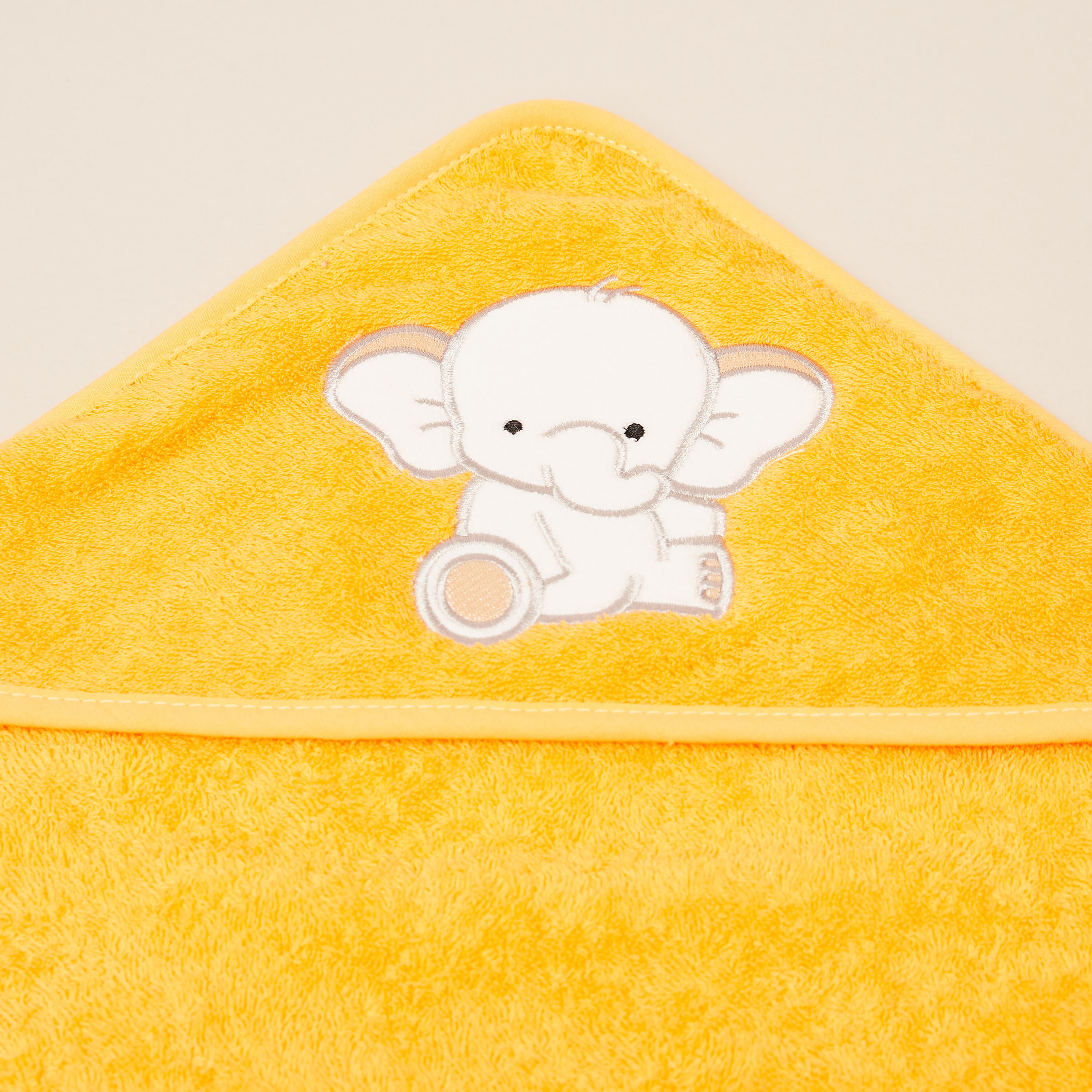Juniors Elephant Embroidered Towel with Hood - 80x80 cms-baby-bathandcare-towels-image-2