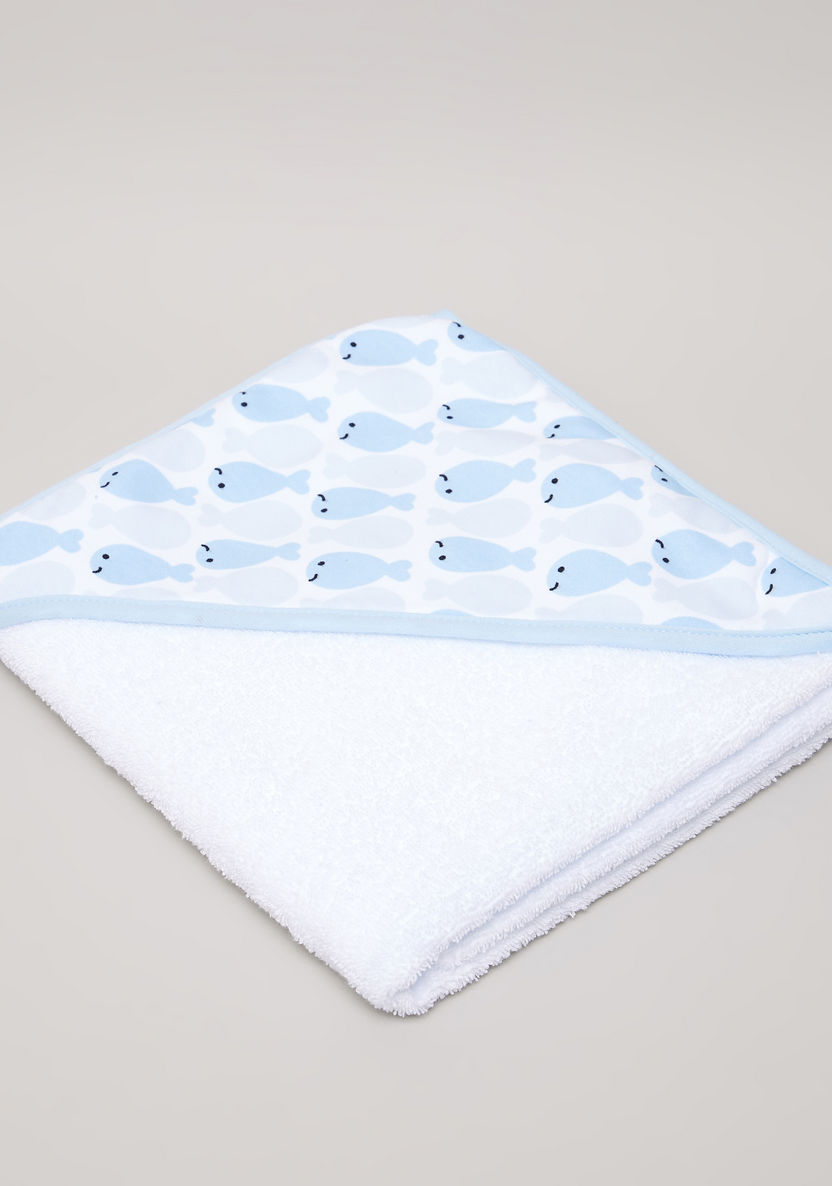Juniors Textured 2-Piece Hooded Towel - 75x75 cms-Towels and Flannels-image-1