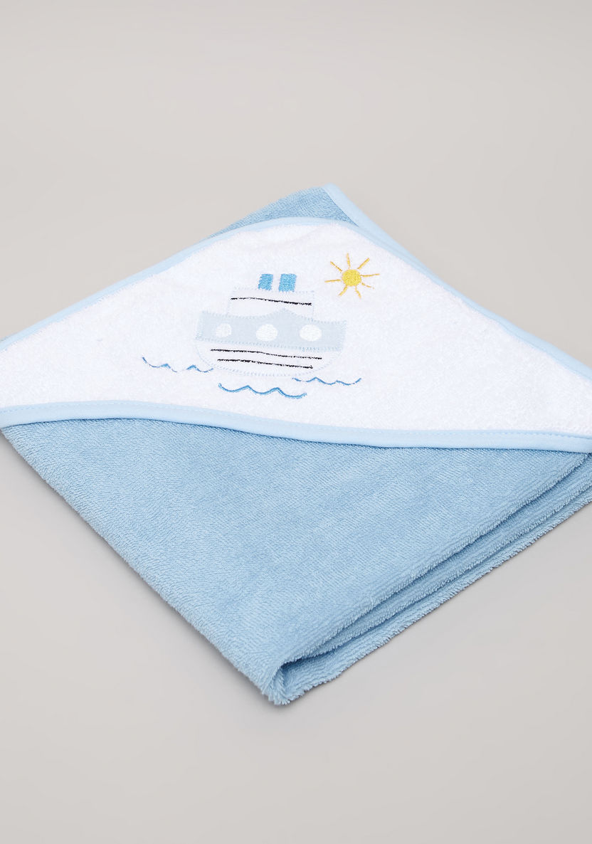 Juniors Textured 2-Piece Hooded Towel - 75x75 cms-Towels and Flannels-image-2
