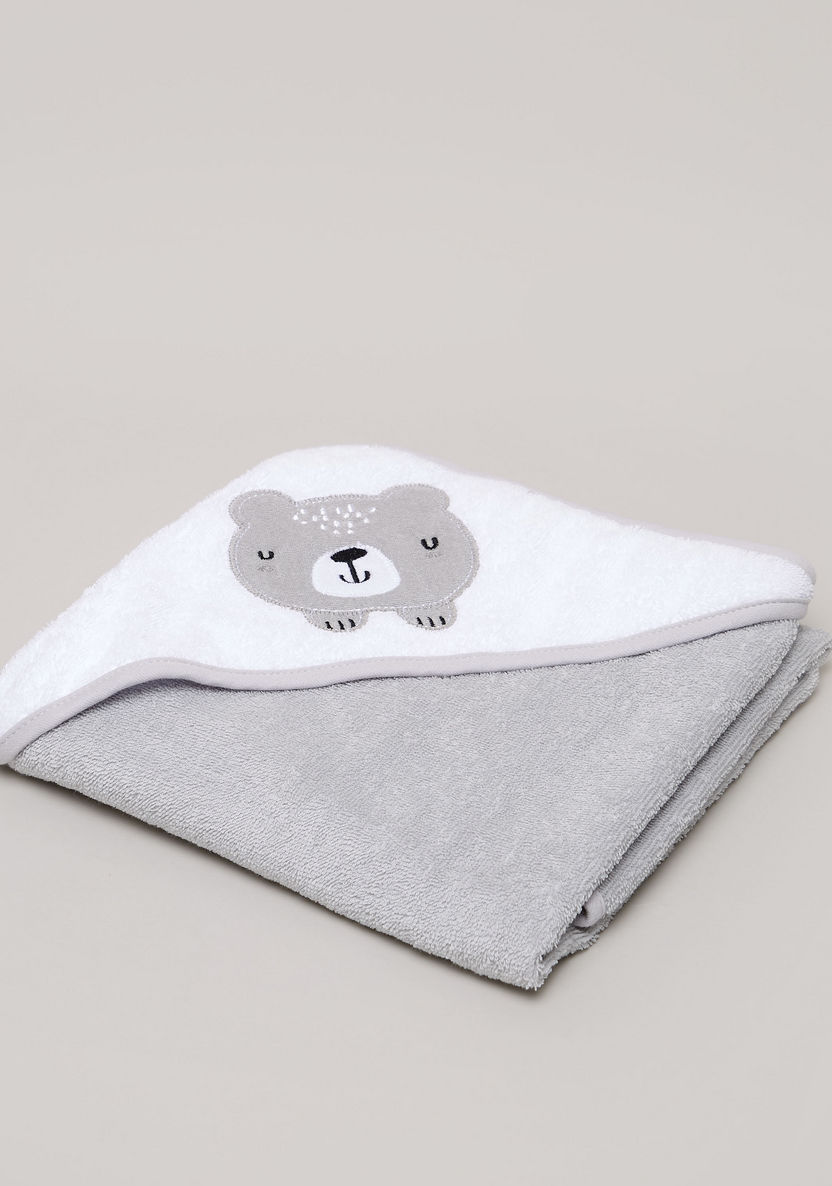 Juniors Textured 2-Piece Hooded Towel Set - 75x75 cms-Towels and Flannels-image-1