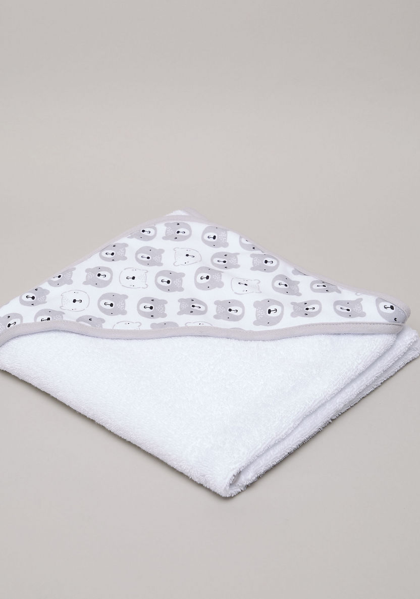 Juniors Textured 2-Piece Hooded Towel Set - 75x75 cms-Towels and Flannels-image-2