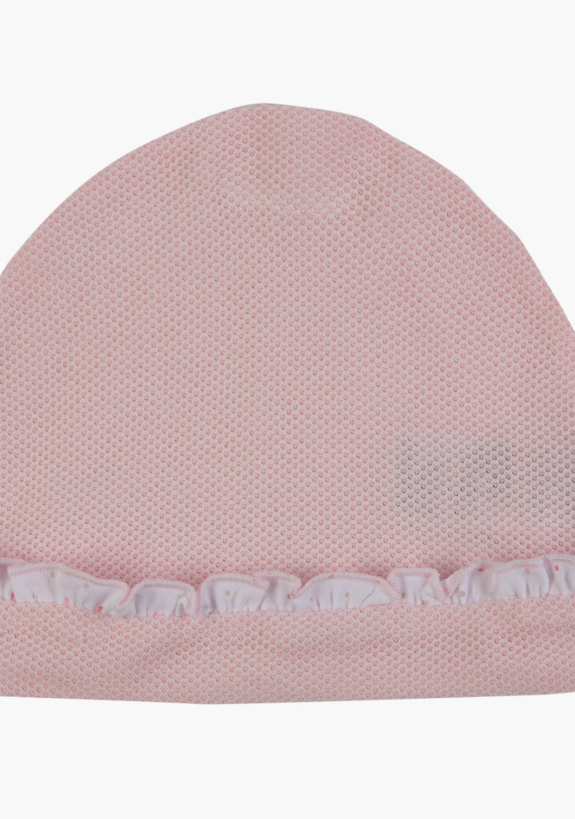 Giggles Textured Beanie Cap with Ruffle Detail-Caps-image-0