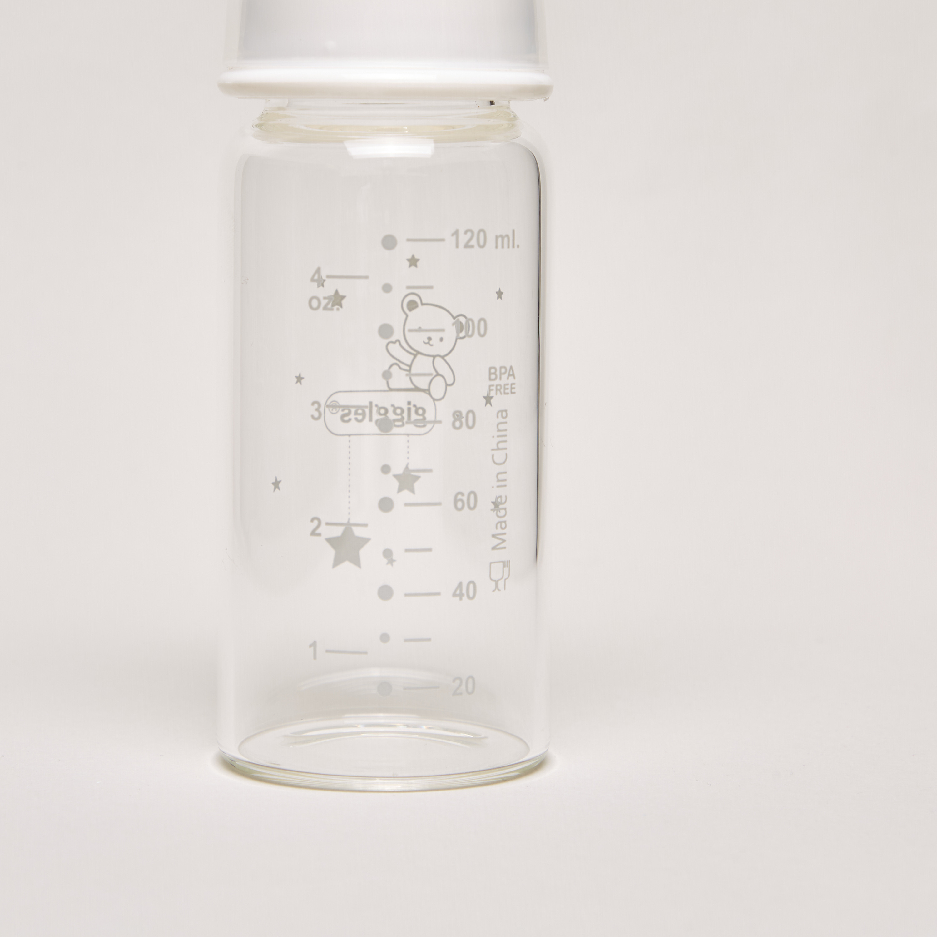 Giggles Printed Glass Feeding Bottle - 120 ml-baby-feeding-feedingbottles-bottlesandteats-image-3