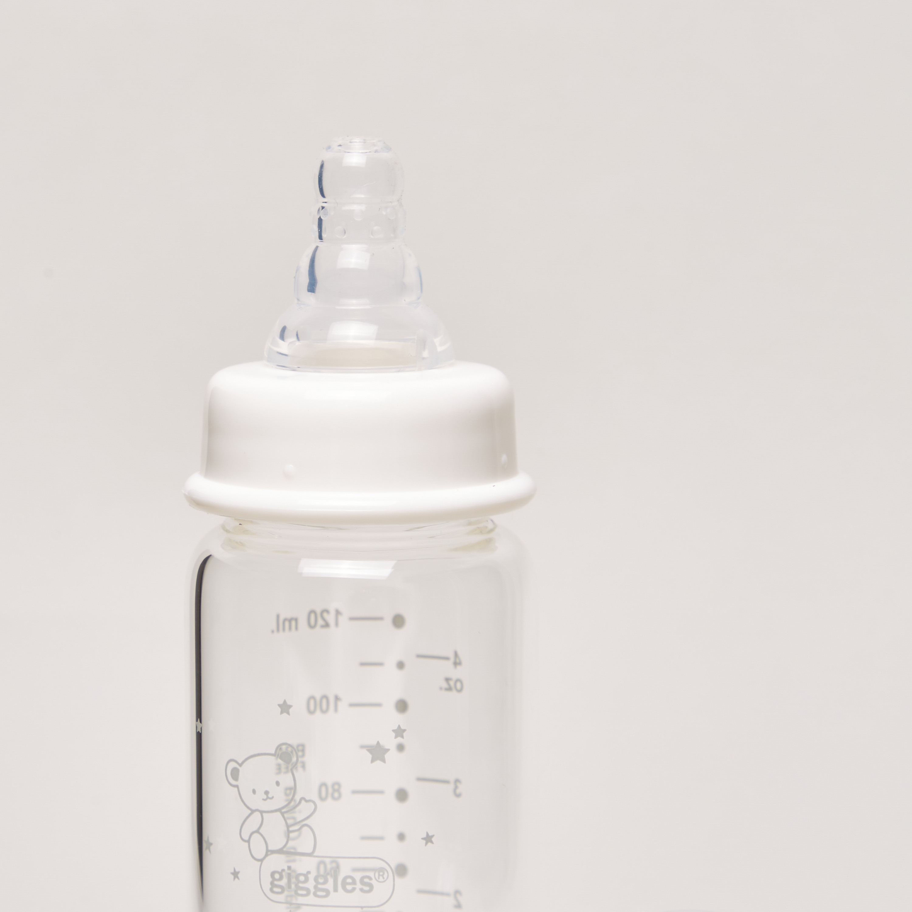 Giggles Printed Glass Feeding Bottle - 120 ml-baby-feeding-feedingbottles-bottlesandteats-image-4