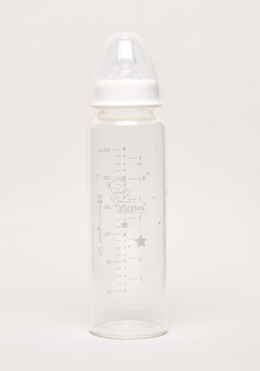 Giggles Glass Feeding Bottle - 240 ml-Bottles and Teats-image-0