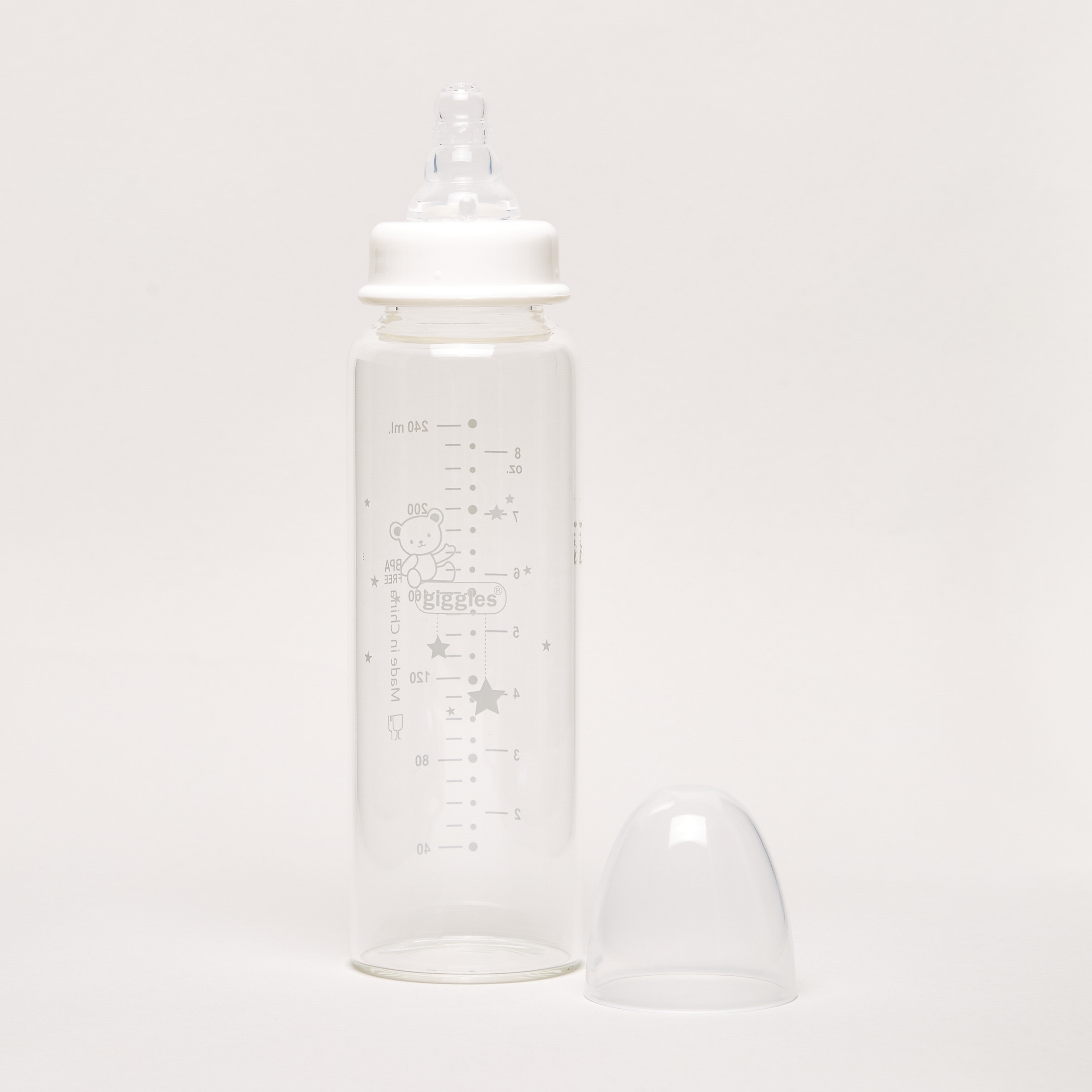Giggles Glass Feeding Bottle - 240 ml-baby-feeding-feedingbottles-bottlesandteats-image-2