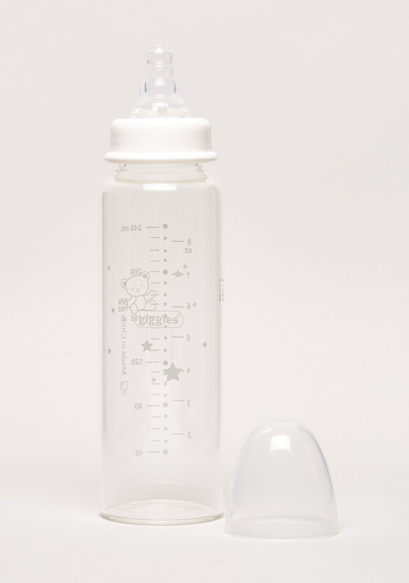 Giggles Glass Feeding Bottle - 240 ml-Bottles and Teats-image-1