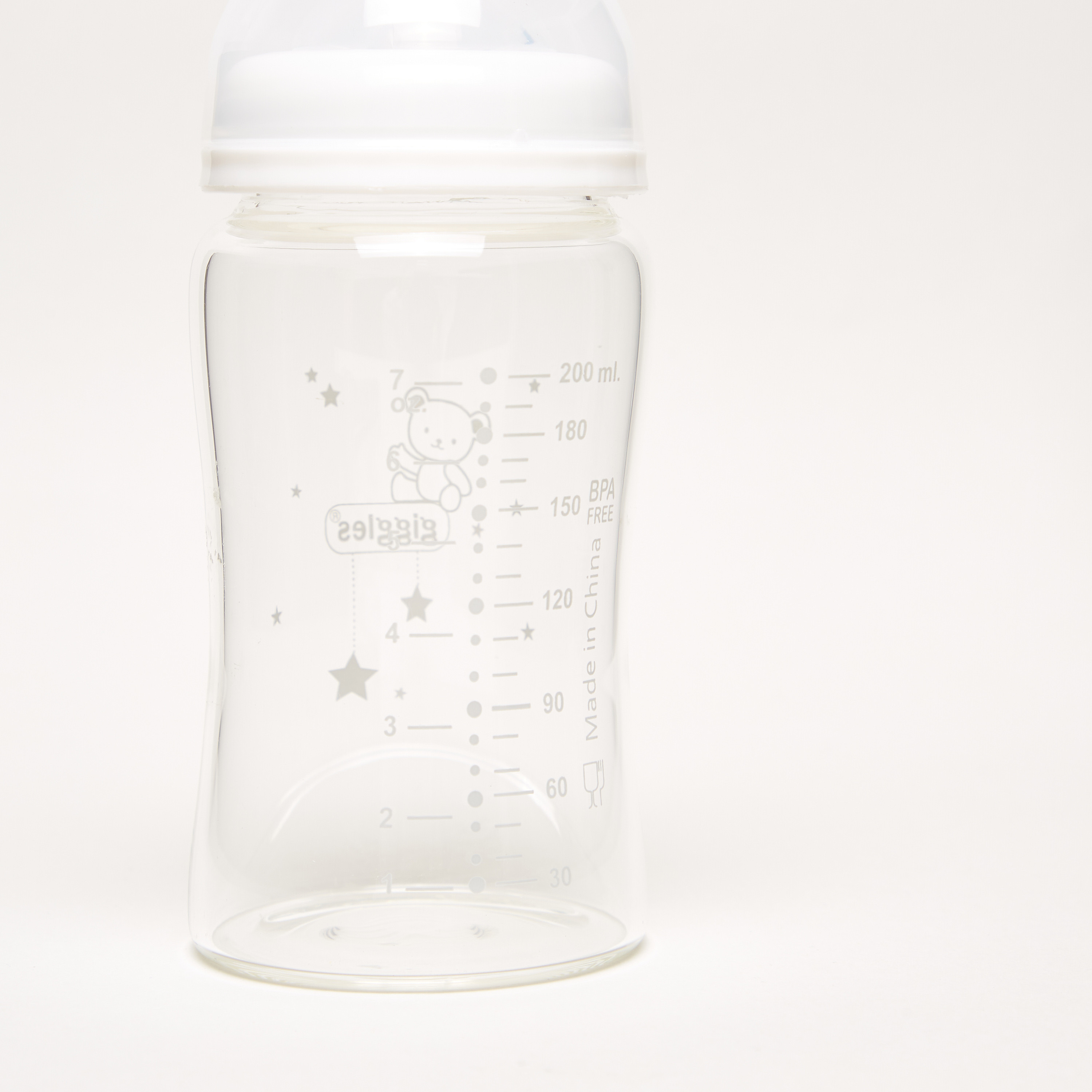 Giggles Printed Glass Feeding Bottle - 200 ml-baby-feeding-feedingbottles-bottlesandteats-image-3