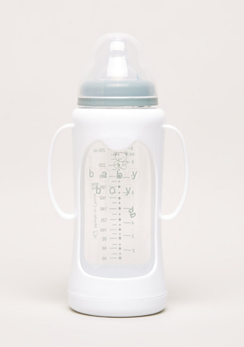 Giggles Glass Feeding Bottle with Cover - 250 ml-Bottles and Teats-image-0