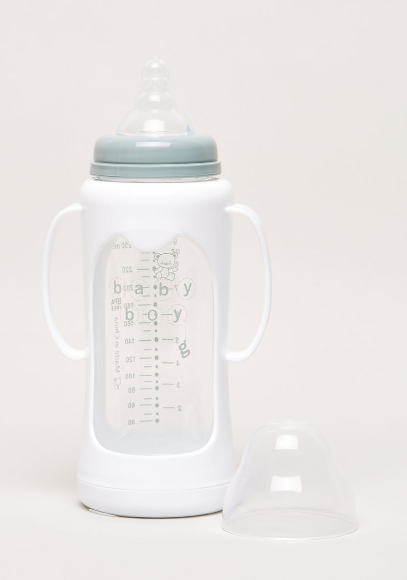 Giggles Glass Feeding Bottle with Cover - 250 ml-Bottles and Teats-image-1