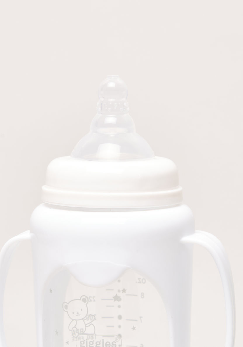 Giggles Printed Glass Feeding Bottle with Cover- 250 ml-Bottles and Teats-image-3