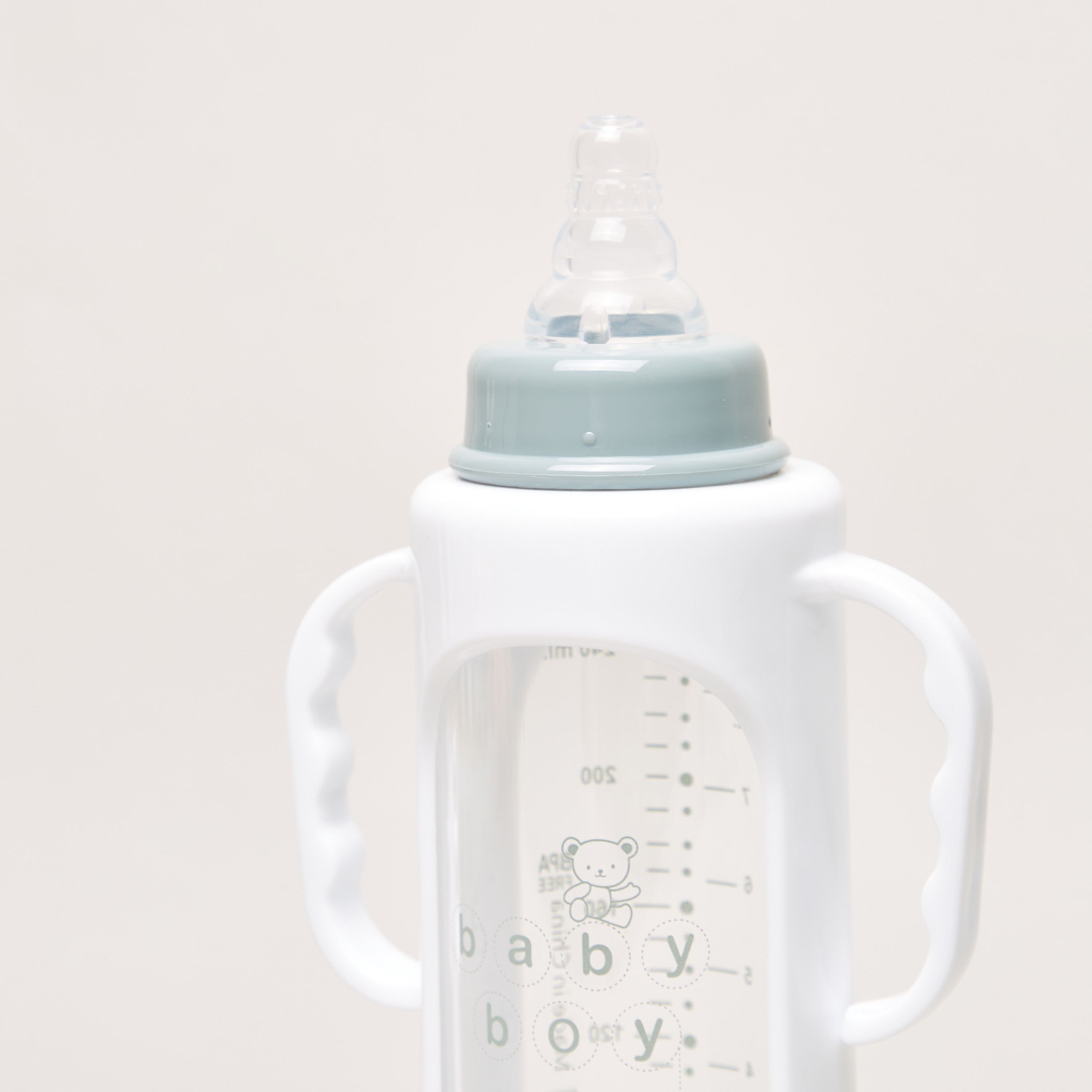 Giggles Printed Glass Feeding Bottle with Cover - 240 ml-baby-feeding-feedingbottles-bottlesandteats-image-4