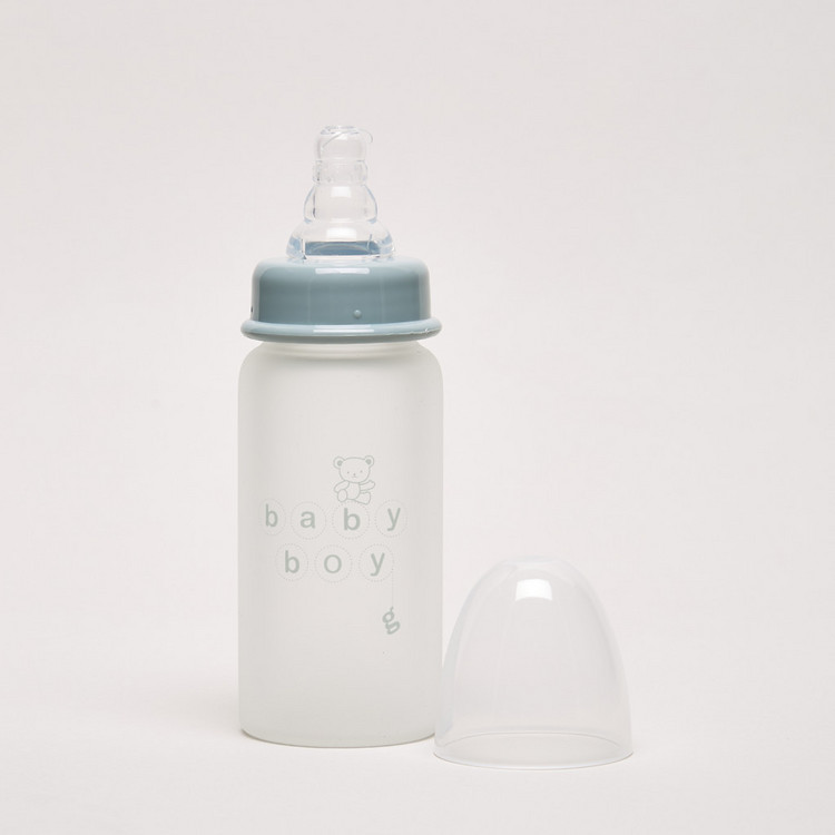 Giggles Glass Feeding Bottle with Silicone Sleeve - 120 ml