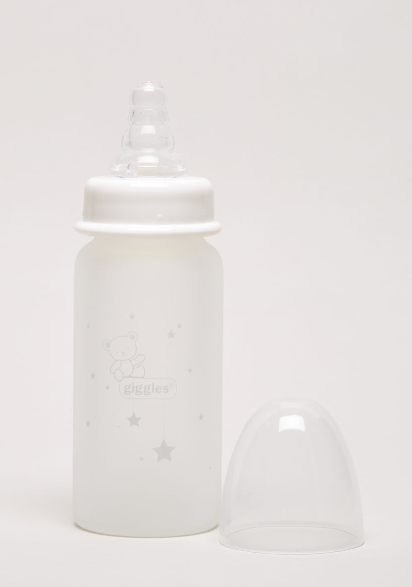 Giggles Glass Feeding Bottle with Silicone Sleeve - 120 ml-Bottle Covers-image-3