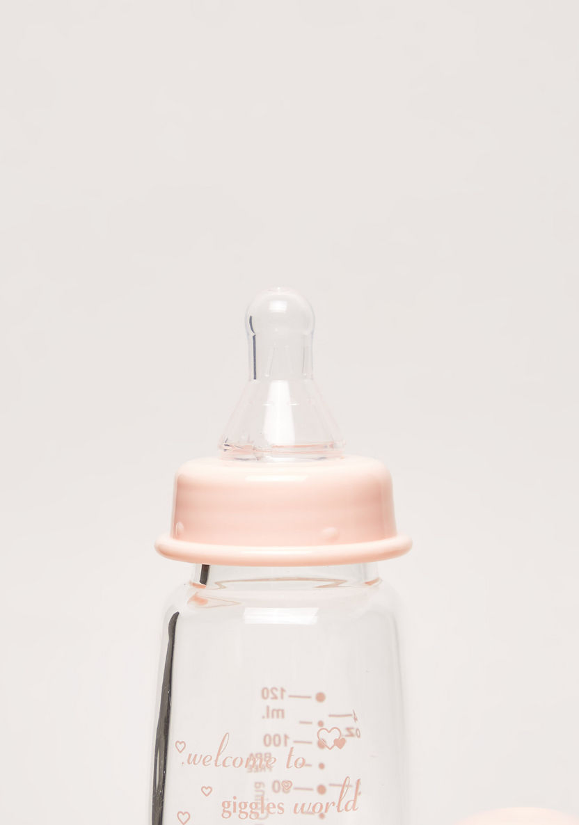 Giggles Glass Feeding Bottle with Cap - 120 ml-Bottles and Teats-image-3