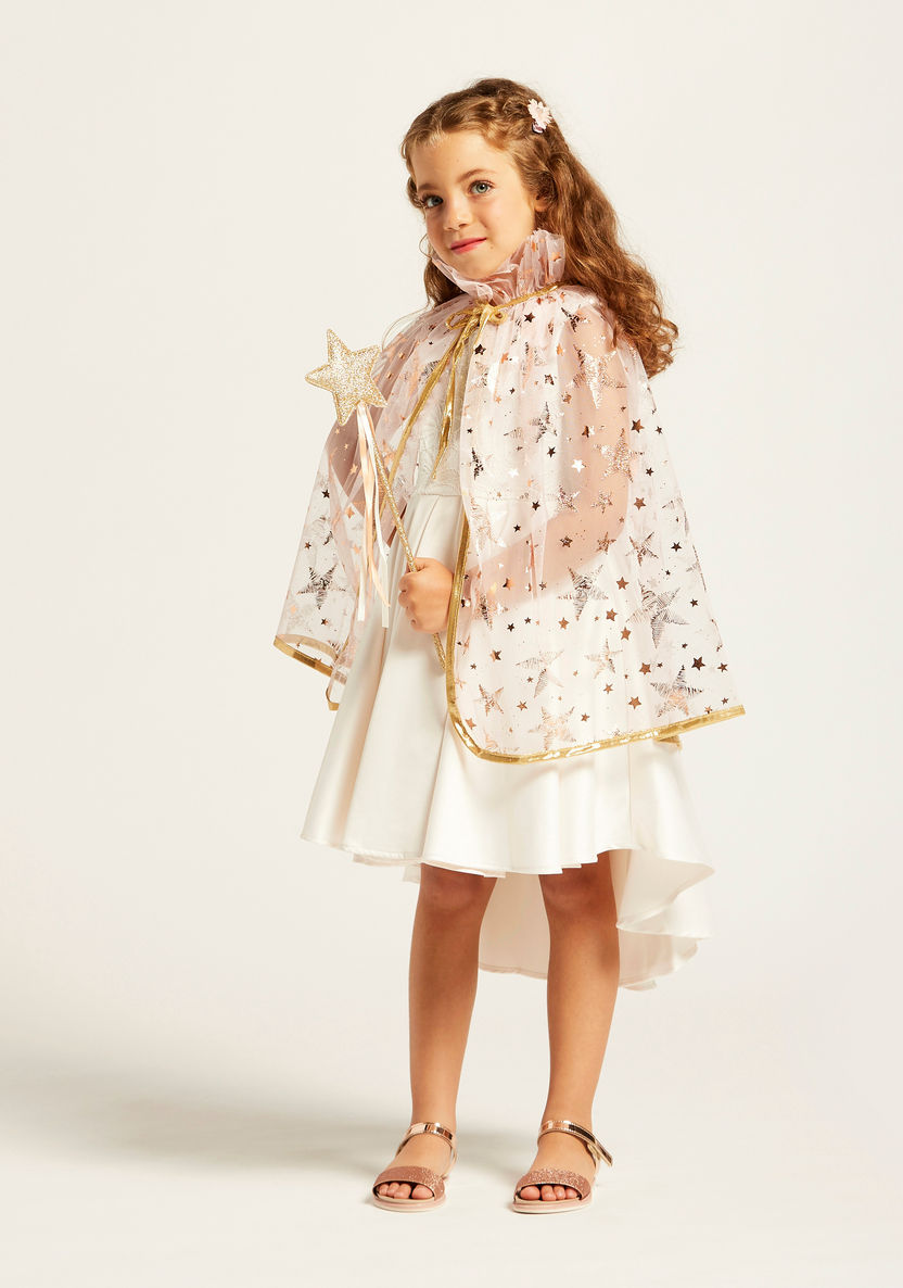 Charmz Mesh Drape with Glitter Detail and Tie-Ups-Role Play-image-0