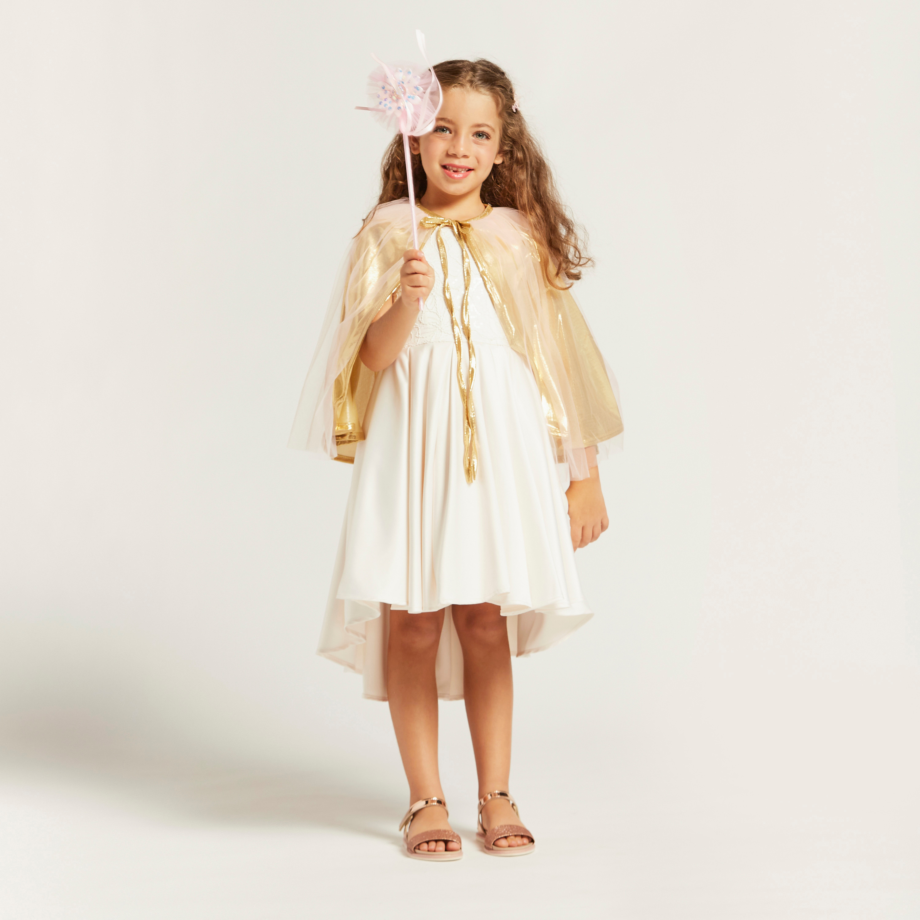 Charmz Mesh Tiered Drape with Tie-Ups-girls-clothing-costumes-image-1