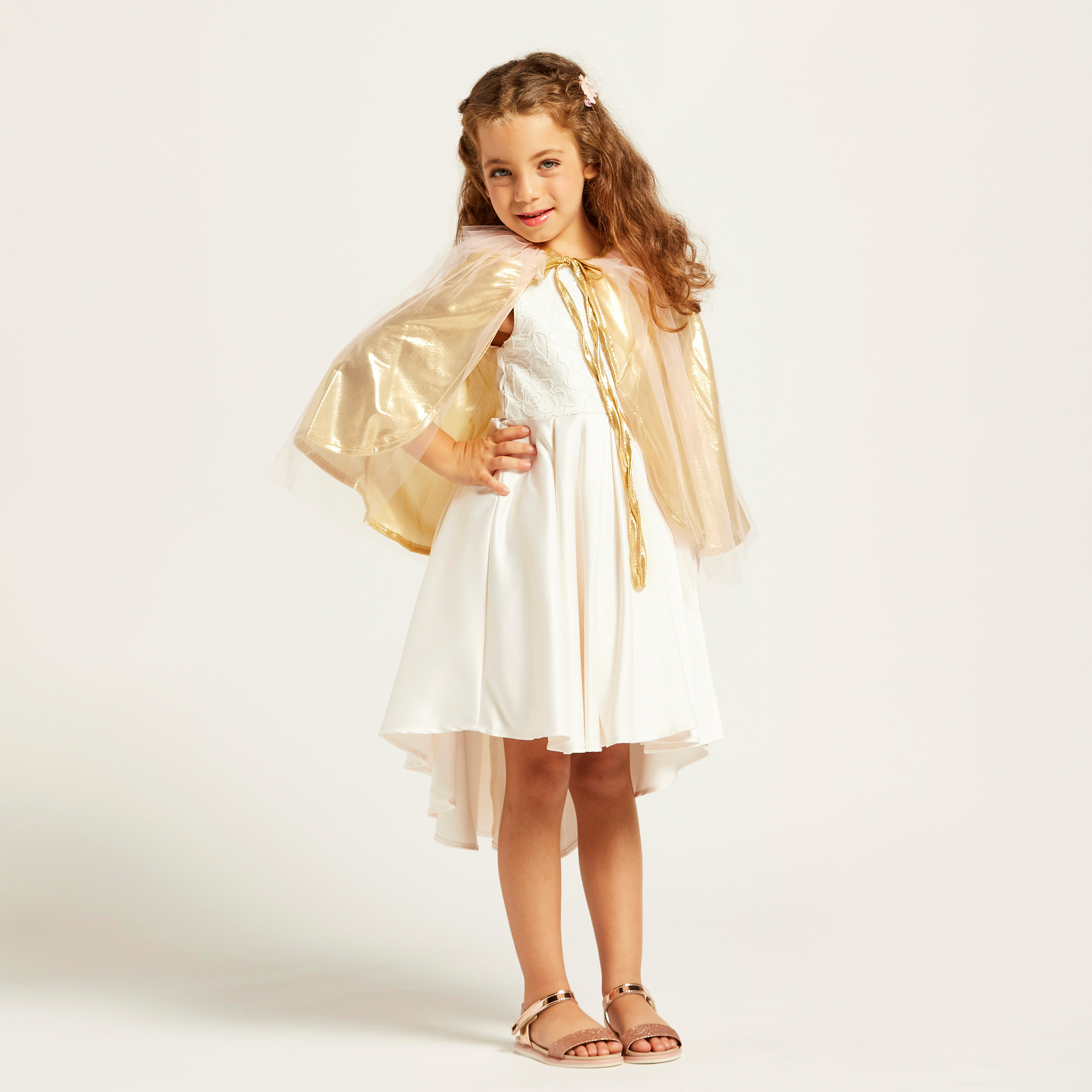 Charmz Mesh Tiered Drape with Tie-Ups-girls-clothing-costumes-image-2