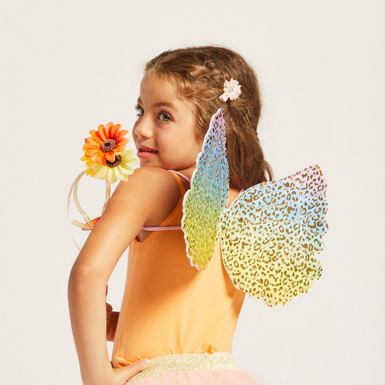 Charmz Butterfly Print Wings with Floral Princess Wand