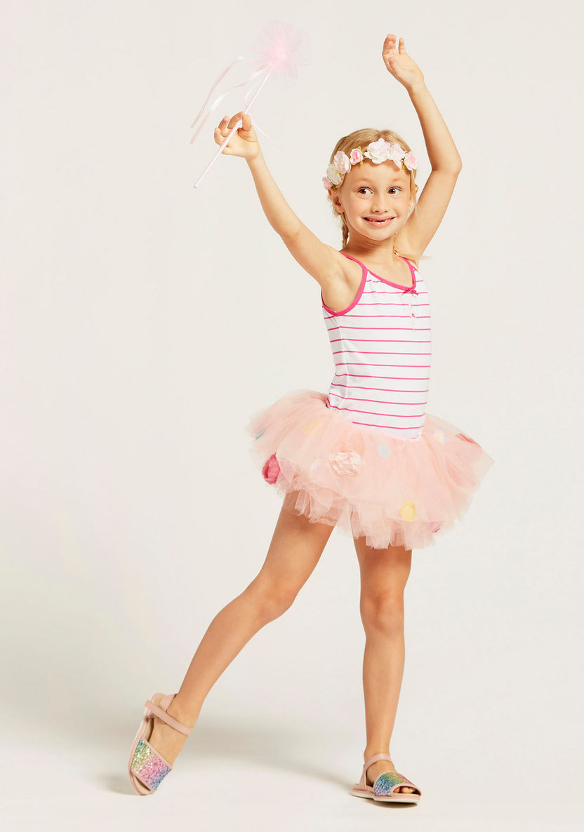 Charmz Tutu Skirt with Floral Appliques-Role Play-image-0