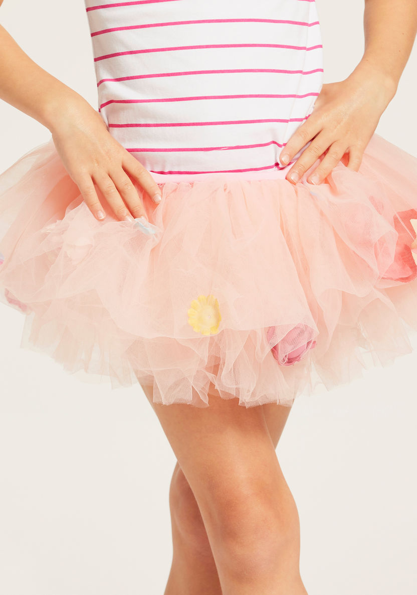 Charmz Tutu Skirt with Floral Appliques-Role Play-image-1