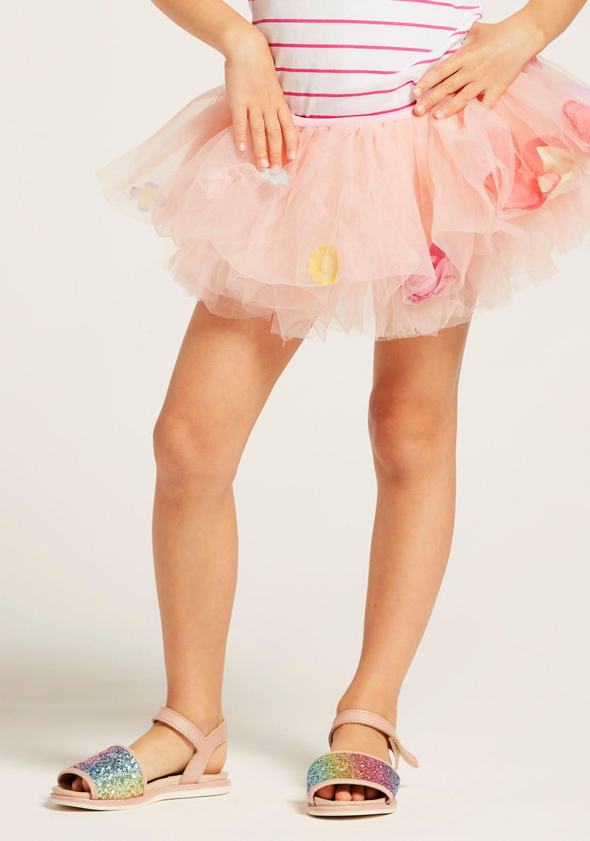 Charmz Tutu Skirt with Floral Appliques-Role Play-image-2