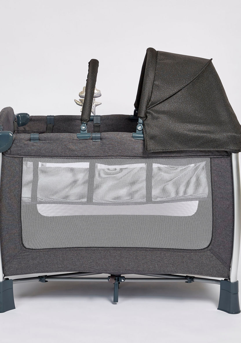 Giggles Bedford Black Foldable Travel Cot with Attached Play Toys (Upto 3 years) -Travel Cots-image-1