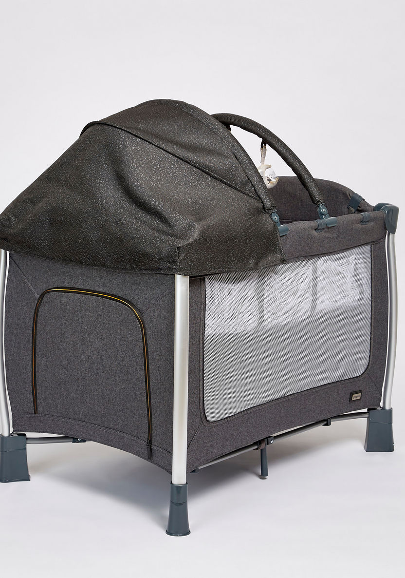 Giggles Bedford Black Foldable Travel Cot with Attached Play Toys (Upto 3 years) -Travel Cots-image-2
