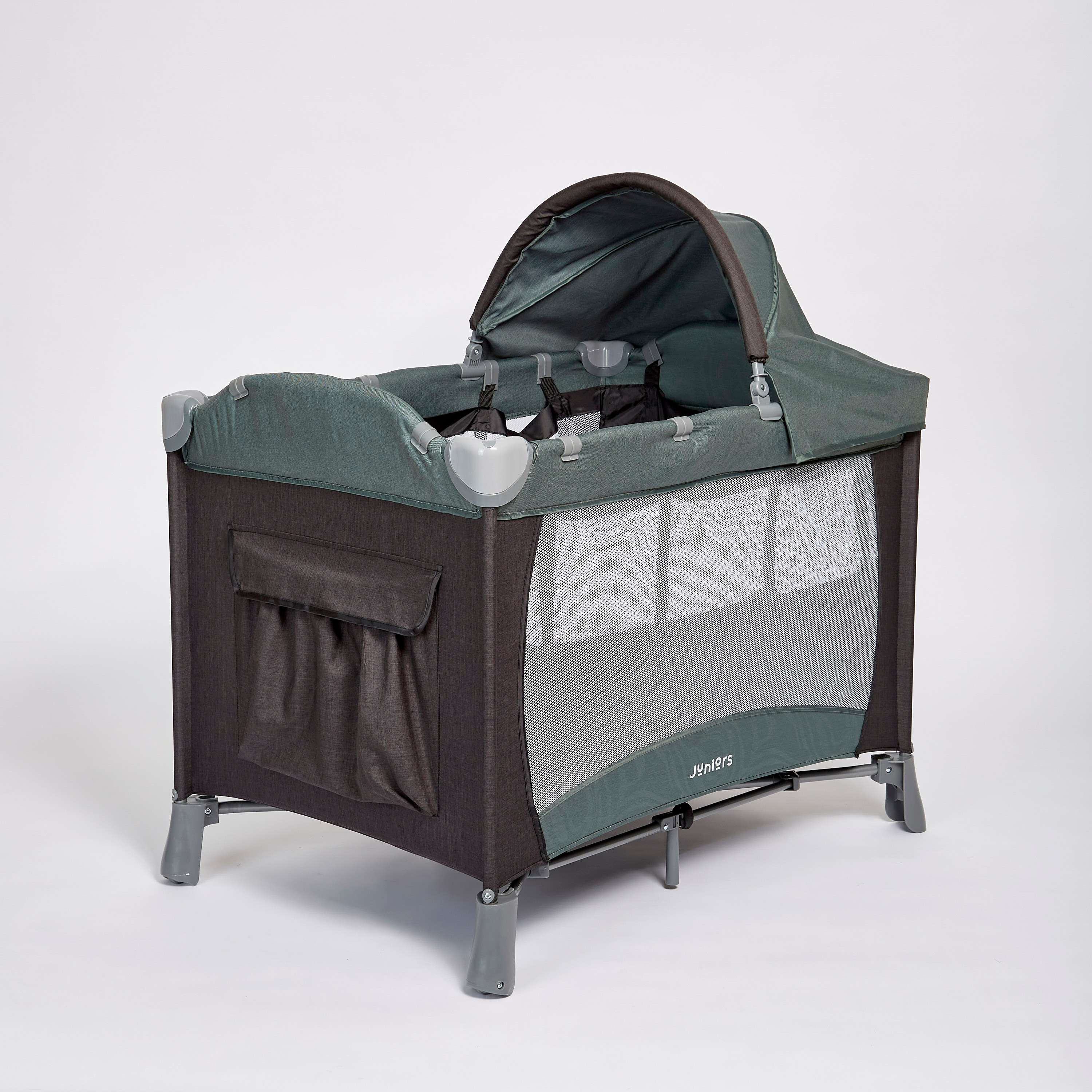 Juniors Devon Travel Cot with Canopy-baby-nursery-furniture-cribsandbeds-travelcots-image-1