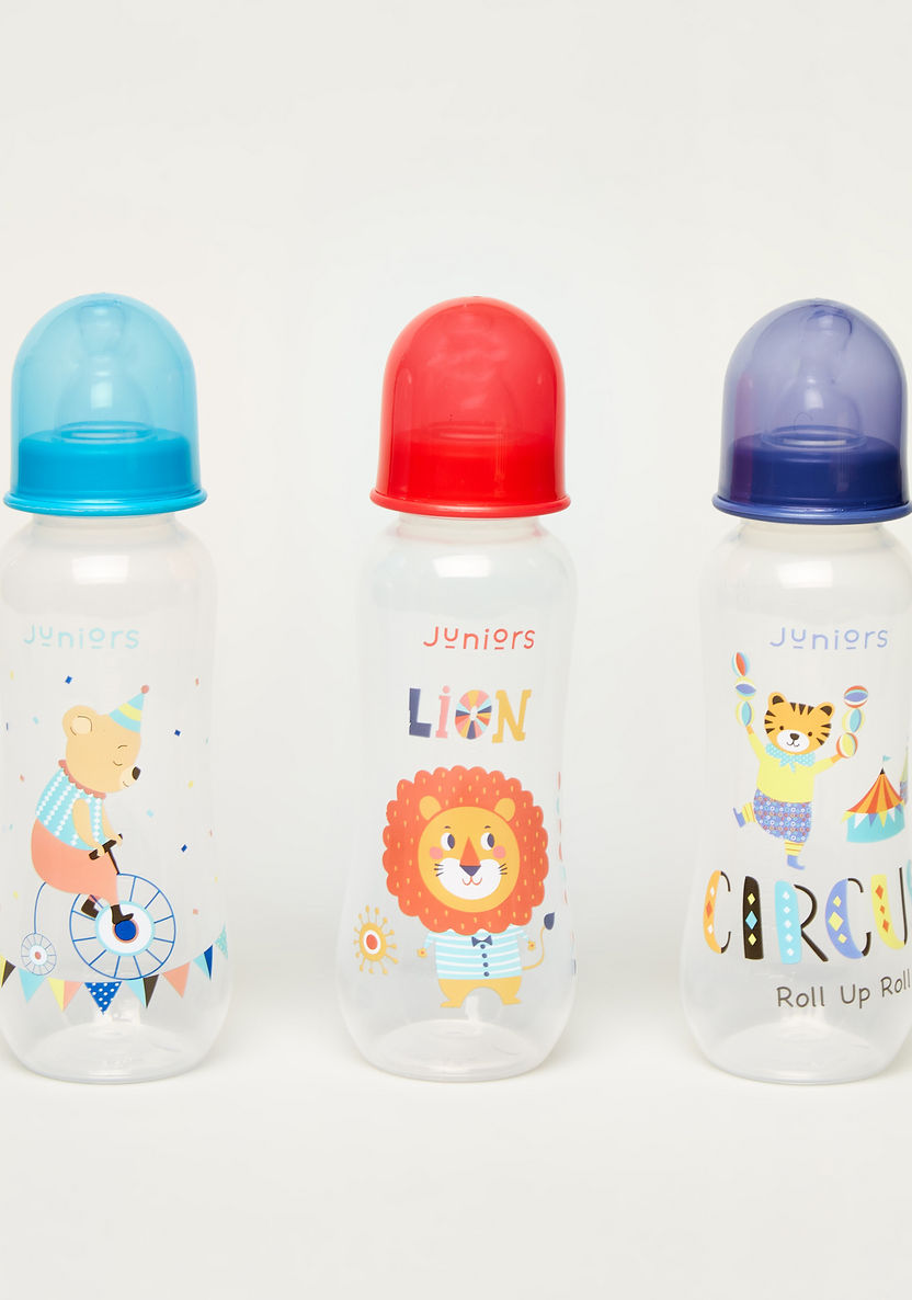 Juniors Printed 3-Piece Feeding Bottle Set - 250 ml-Bottles and Teats-image-0