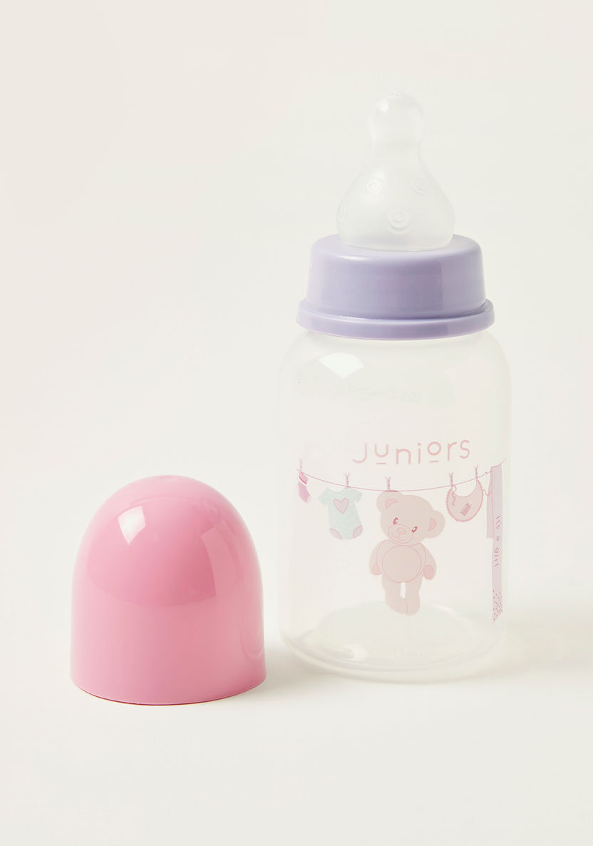 Juniors Printed Feeding Bottle with Cap - 120 ml-Bottles and Teats-image-0
