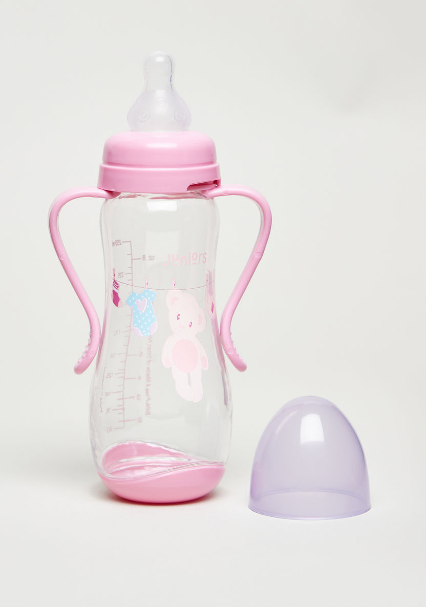 Juniors Printed Feeding Bottle with Handles - 250 ml-Bottles and Teats-image-2