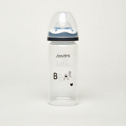 Juniors Little Bear Print Wide Neck Feeding Bottle - 250 ml