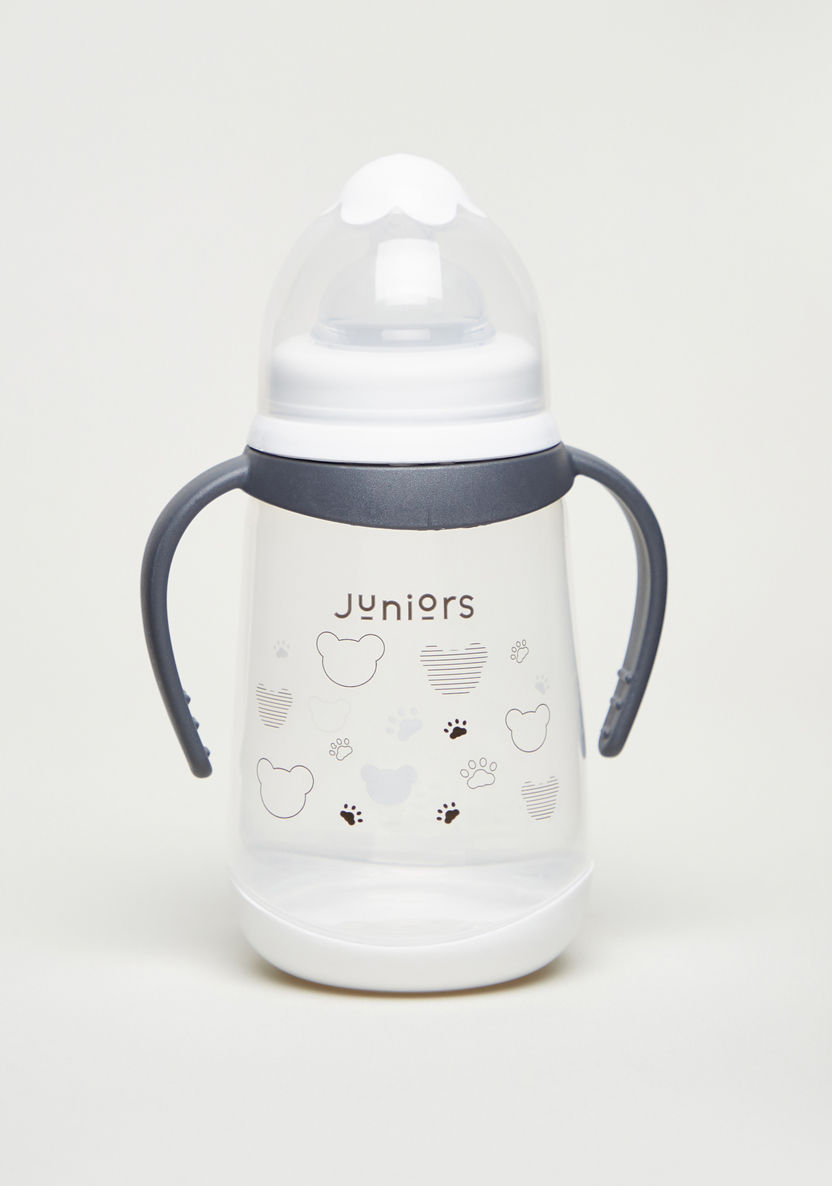 Juniors Little Bear Printed Feeding Bottle with Handles - 250 ml-Bottles and Teats-image-0