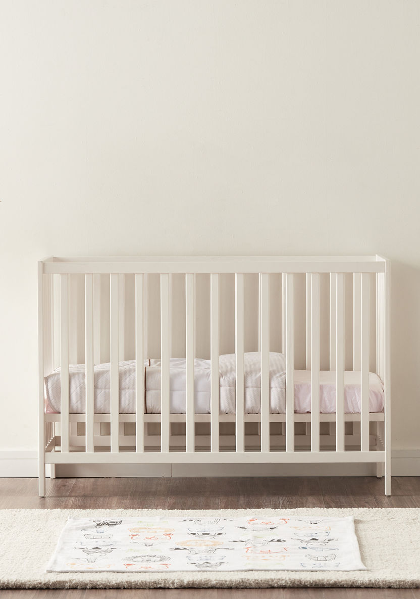Juniors Darvin White Wooden Baby Crib with Three Adjustable Heights (Up to 3 years)-Baby Cribs-image-2